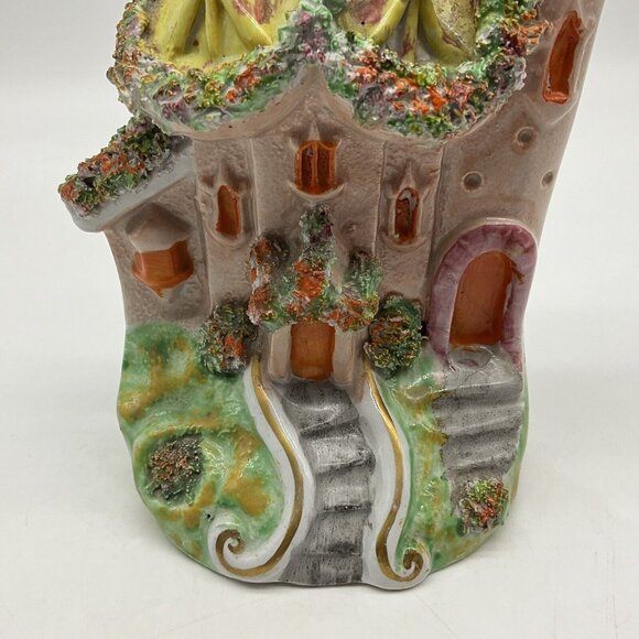 Antique 19th Century Staffordshire Flatback Spill Vase Made in England Collectib - Picture 11 of 16